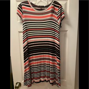 🌟💥 Poof! Super soft shirt dress, striped, rayon/spandex,Lg
